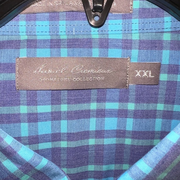 NWT DANIEL CREMIEUX Checkered Plaid Short Sleeve Button Down Shirt - Picture 5 of 10